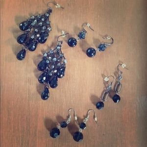 four pairs of earrings